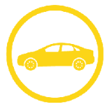 Gelbes Auto-Symbol