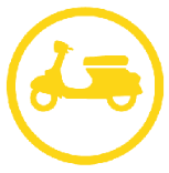 Gelbes Mofa-Symbol